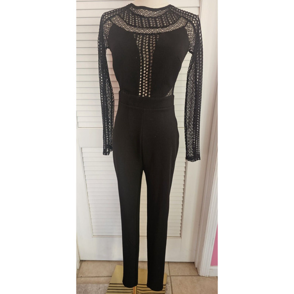 NWT Xtaren‎ Super Sexy Mesh Lace Jumpsuit Womens Small - Picture 1 of 4